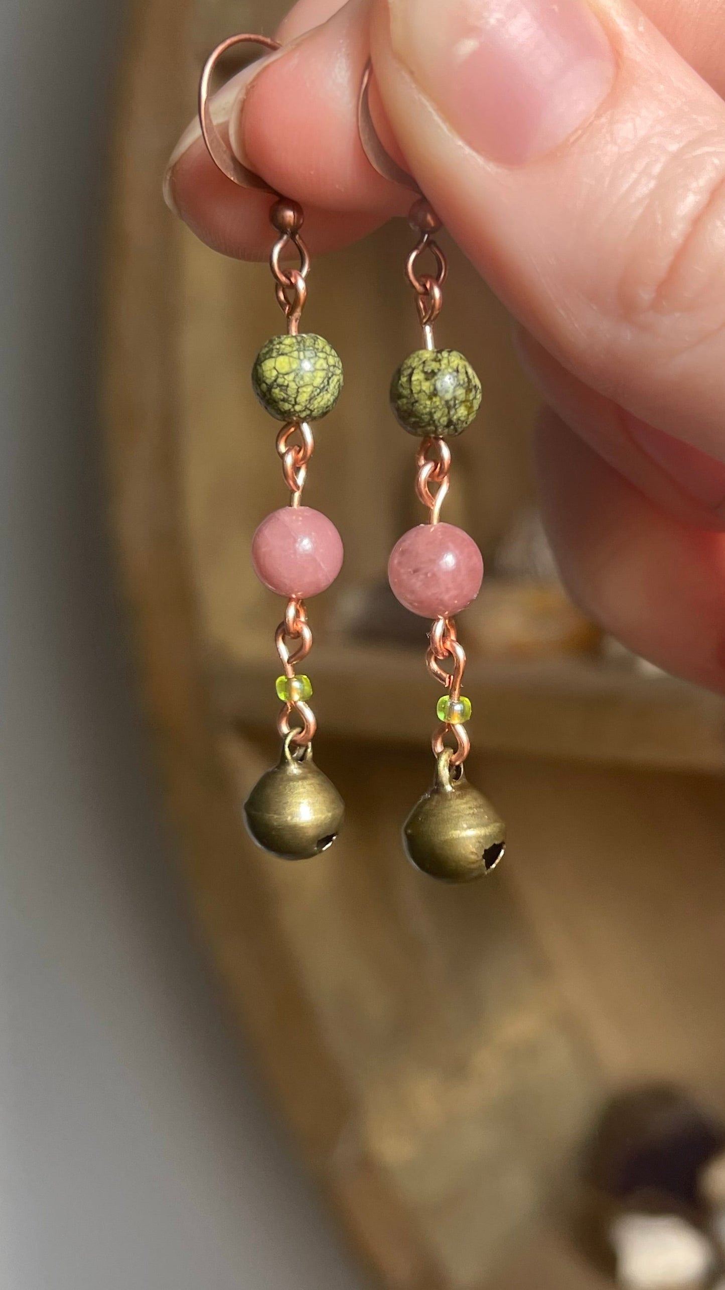 Pink Opal+Russian Serpentine Monstera Choker Set