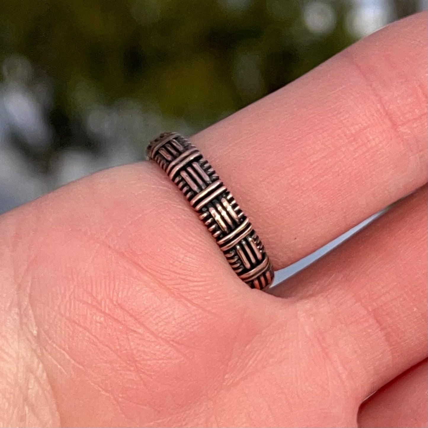 Size 7 Copper Wire Wrapped Abalone Shell Ring
