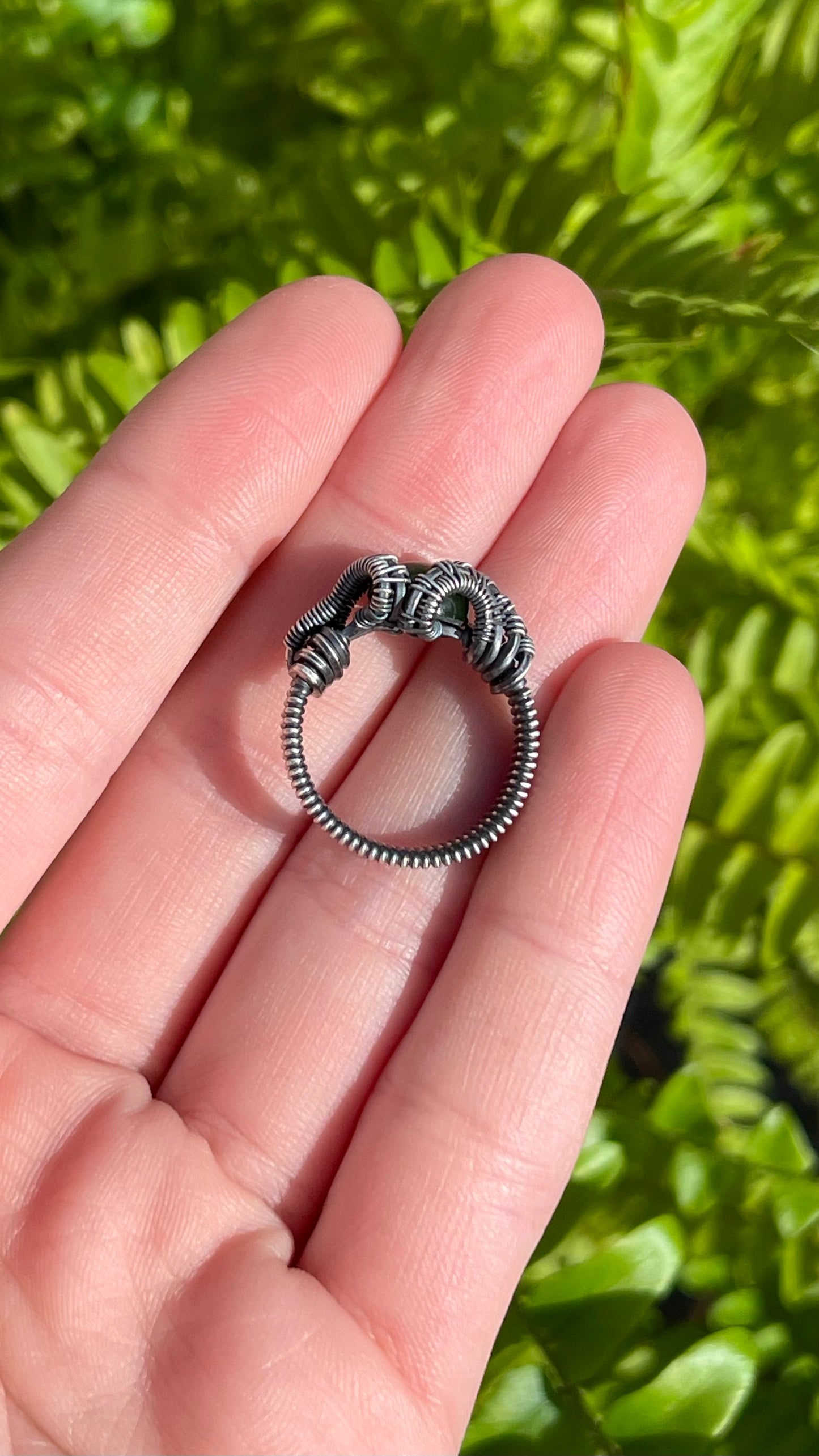 Size 5 Sterling Silver Jade Ring